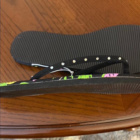 Unk Black and Pink Tropical Sandals - Picture 3 of 3